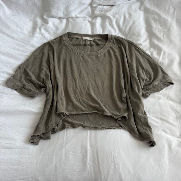 We The Free People Cropped Tee Green Women’s Size S Short Sleeve - Picture 1 of 6